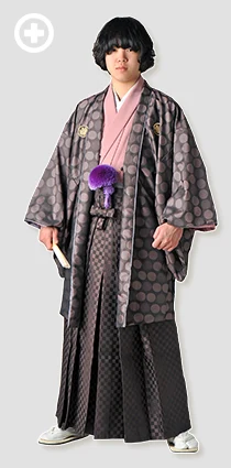羽織：紫(ドット柄) イ-紋-24