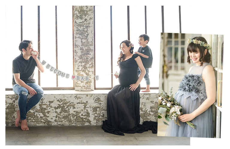 マタニティフォトの家族写真