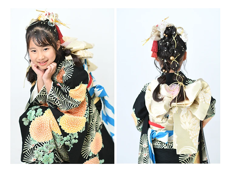 七五三の女の子のヘアスタイルの写真
