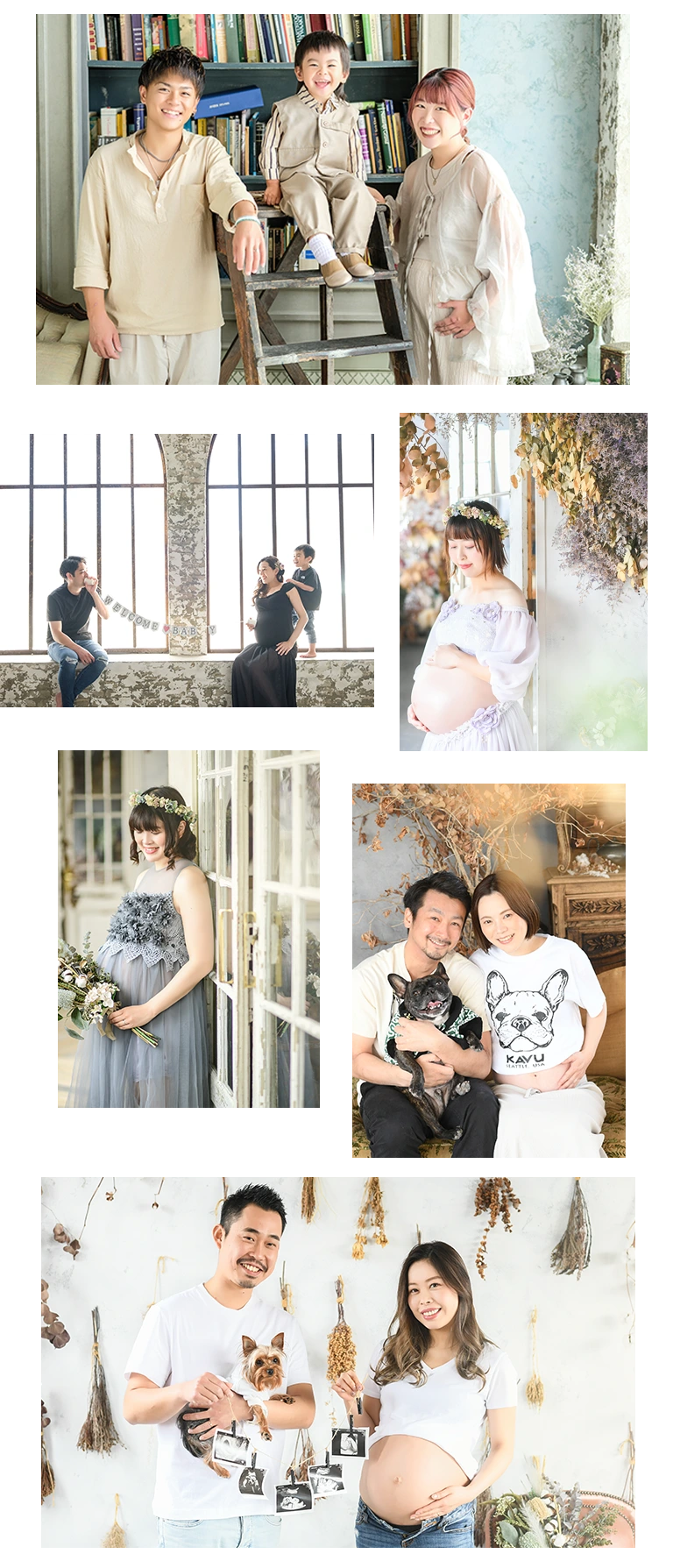 マタニティフォトの家族やソロショットなどの写真まとめ